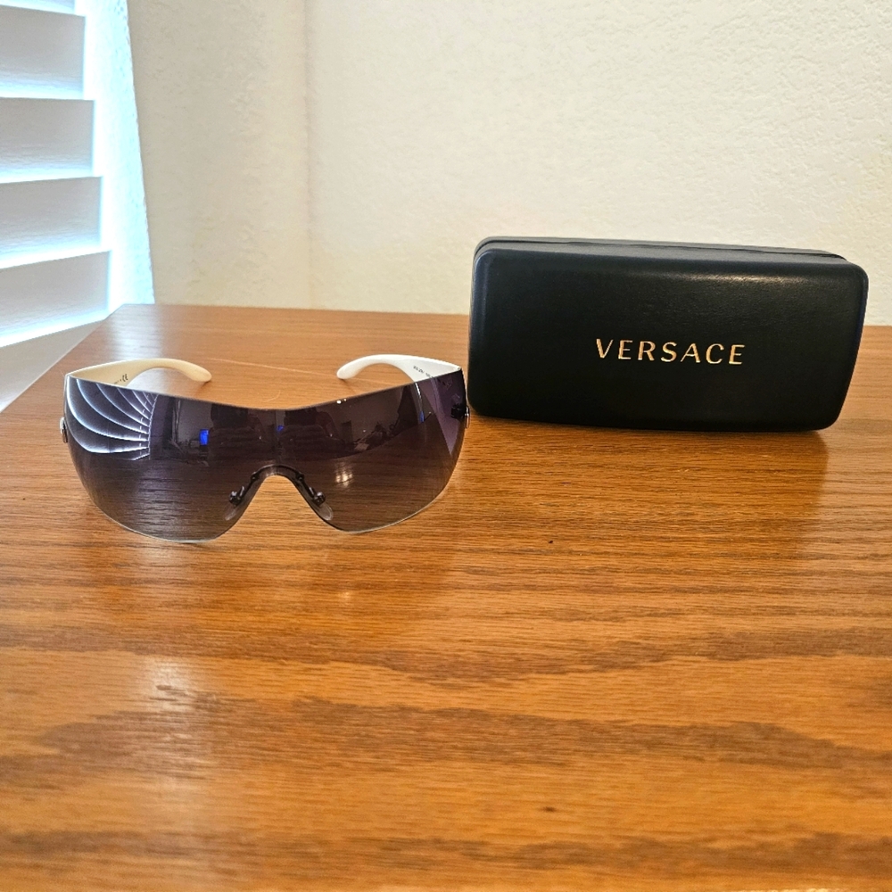 Versace Black and Purple Sunglasses with Case